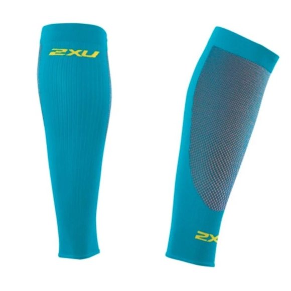 NWT Unisex 2xu Compression Performance Run Sleeves - Turquoise Calf Sleeves - Picture 6 of 6